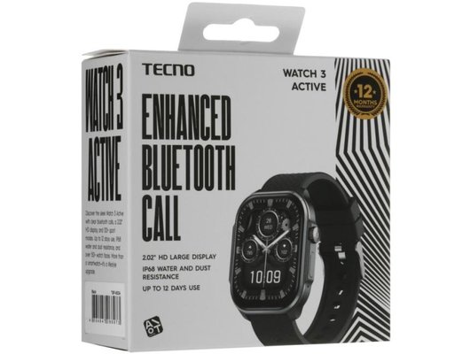 Смарт часы TECNO WATCH 3 ACTIVE ЧЕРНЫЙ (W03A)